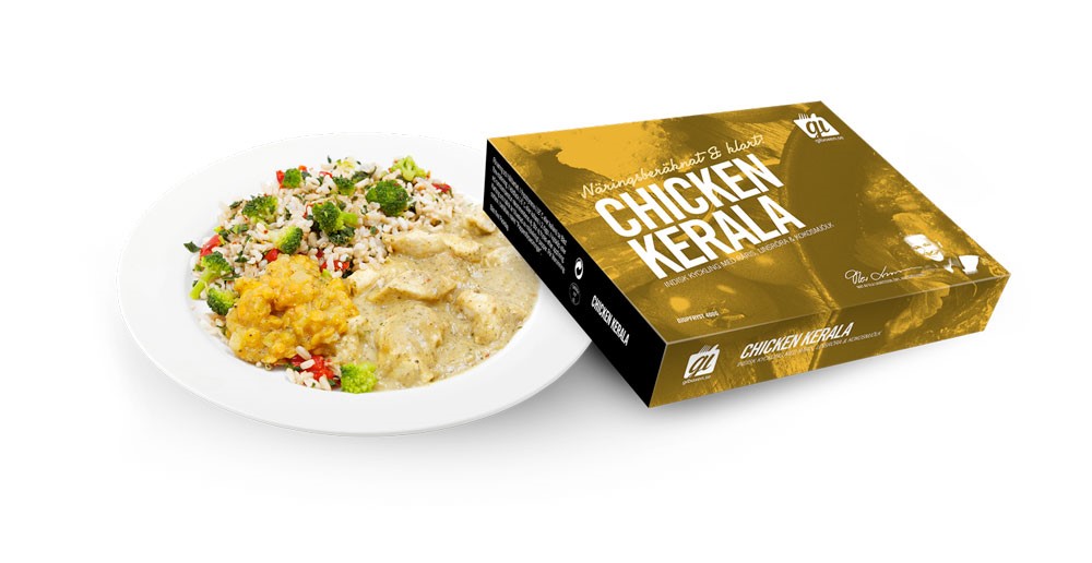 Kyckling med råris, grönsaker och indisk curry!