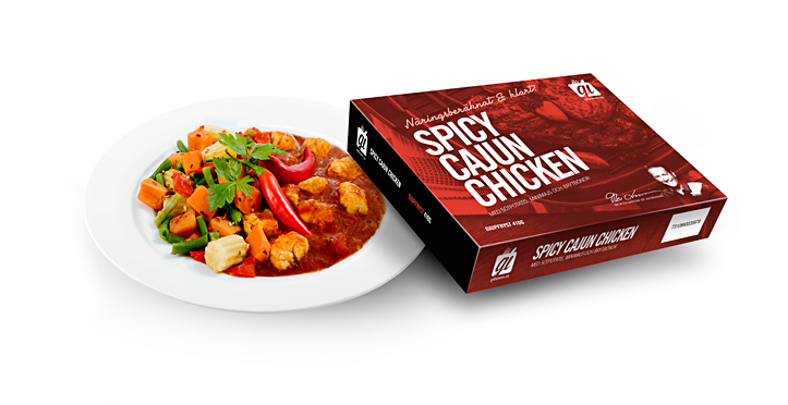 Kyckling med milt rökig cajunsmak och sötpotatis