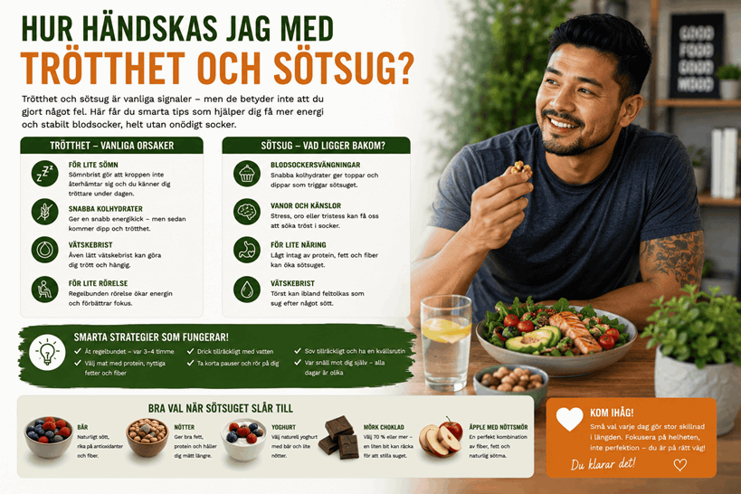 Man äter sallad.