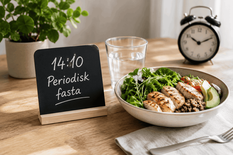 Salladskål och klocka för periodisk fasta 1410